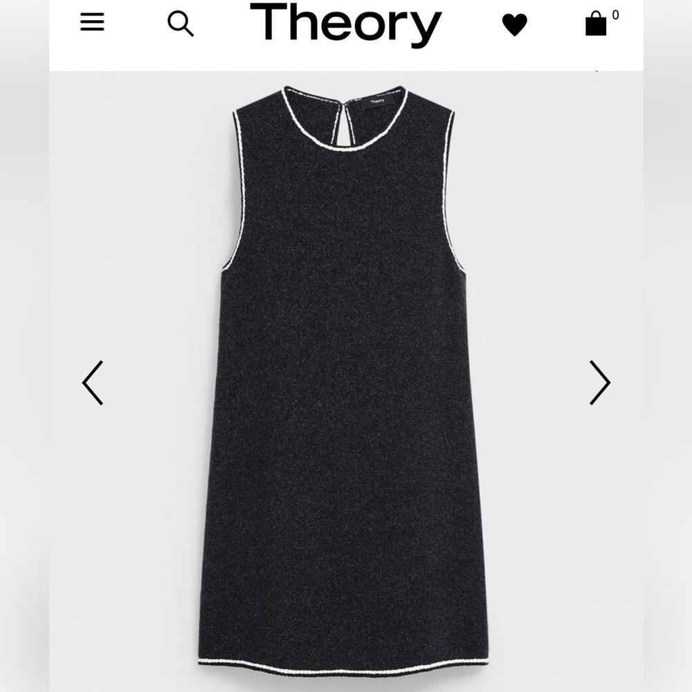 Theory Black Sleeveless Tweed Dress